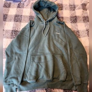 Hollister Men's Teal Green Pullover Hoodie